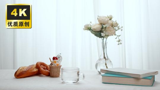 喝水 清晨 小清新空境 美女早起喝水