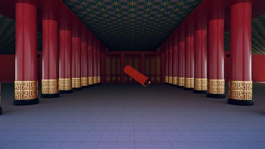 中国风大气气韵东方宫殿LOGO标志片头动画