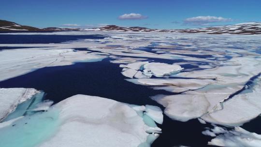 航拍冰岛湖泊景观视频素材模板下载