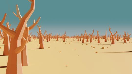 荒野背景循环动画3D渲染