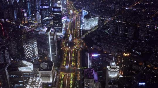 上海世纪大道夜景航拍