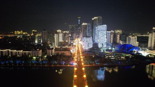 网红城市广西柳州城市夜景灯光航拍