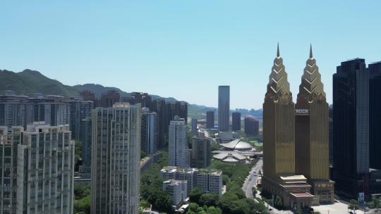 重庆地标建筑：喜来登大酒店航拍风景素材视频素材模板下载