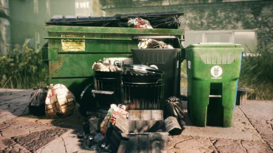 环境污染的垃圾桶视频素材模板下载