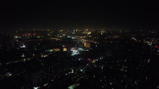 城市凌晨三点万家灯火航拍