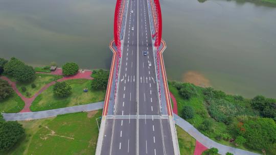 航拍漳州芝山大桥建筑风光