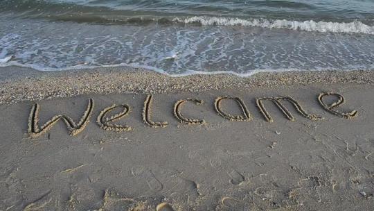 海边沙滩上的_欢迎光临_
