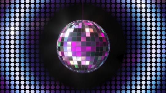 循环旋转的迪斯科球 3D渲染