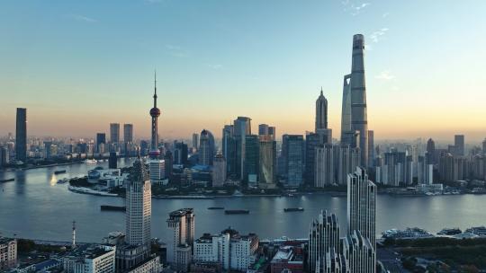 上海清晨航拍视频素材模板下载