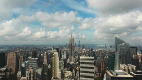 美国纽约帝国大厦高空航拍视频素材模板下载