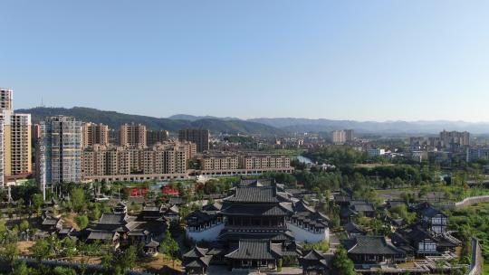 湖北咸宁永安阁风景区航拍