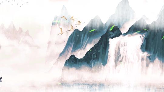 水墨山水风景视频舞台背景