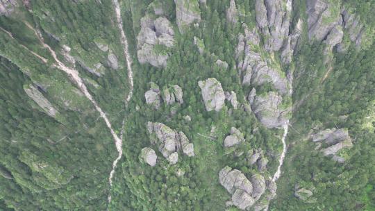 航拍湖北神农架神农顶景区悬岩峭壁视频素材模板下载