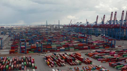 4K航拍港口码头集装箱-物流货运海洋运输视频素材模板下载