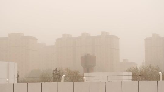 城市沙尘暴天气视频素材模板下载