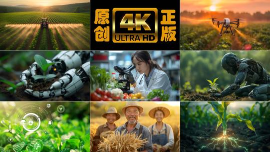 高科技智慧农业种植AI机器人新质生产力高清在线视频素材下载