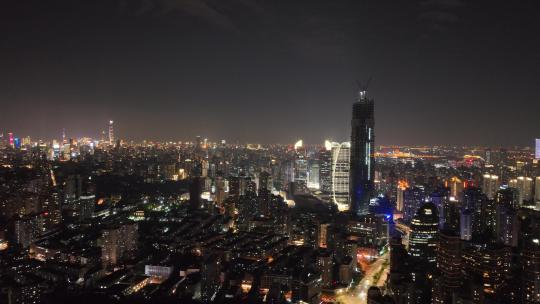 徐家汇商圈夜景航拍空镜