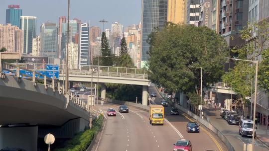 香港街头交通城市景观