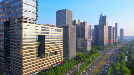 南京河西金融城航拍视频素材模板下载