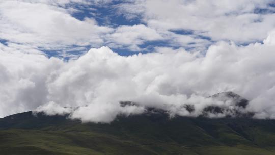 西藏高原草地高山云雾延时