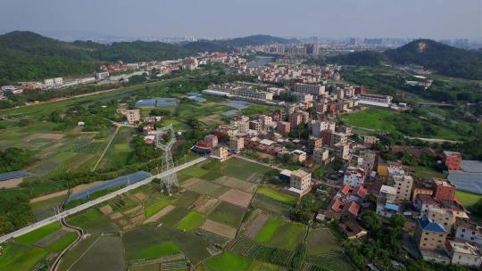 航拍福建厦门新农村景观