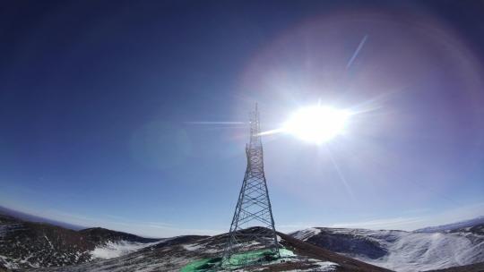 4K5200米雪山顶输电铁塔组立大延时1机位24