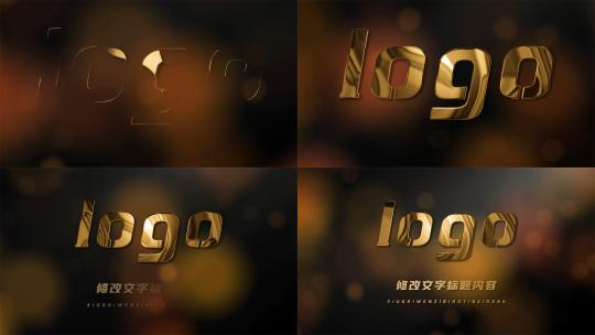 暗调唯美黑金质感高奢大气企业logo展示高清AE视频素材下载