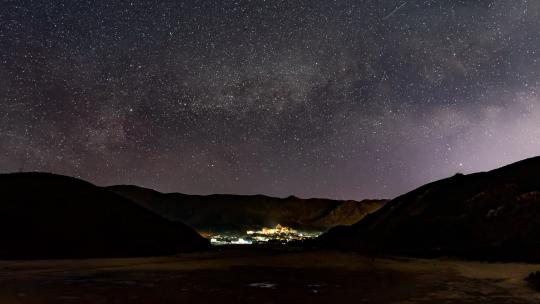 云南松赞林寺璀璨星空延时