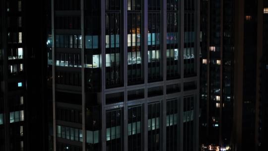 商务办公楼夜景航拍