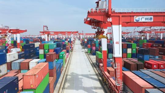广州港口码头高质生产力对外贸易视频素材模板下载