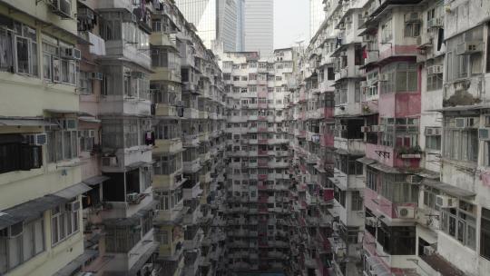 4k 香港怪兽大厦航拍