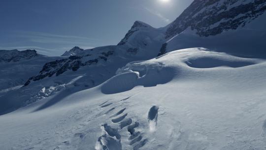 航拍雪山冰川视频素材模板下载