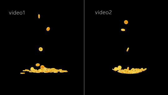 两种C4D卡通材质金币动力学alpha通道视频