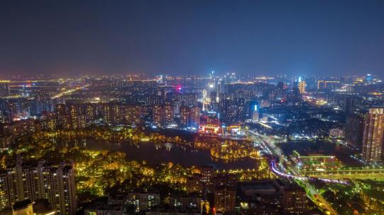 佛山禅城亚艺板块璀璨夜空横移延时视频素材模板下载