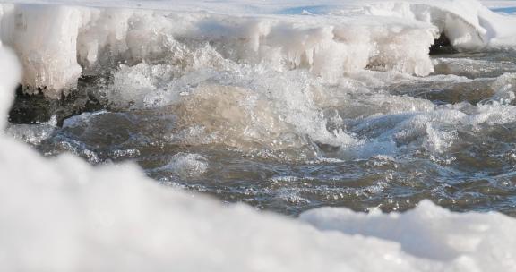 冰雪开始融化的河流