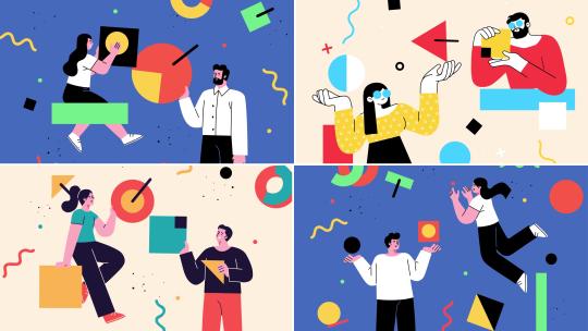 mg插画风人物扁平风