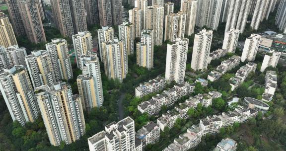 成都卓锦城高层住宅区航拍城市房地产开发