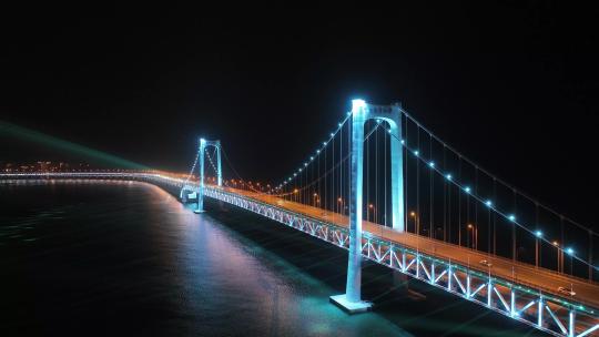 夜晚跨海大桥 夜晚大连城市视频素材模板下载