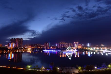 喀什东湖夜景延时