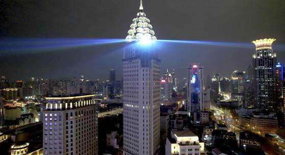 航拍上海·外滩灯光秀·空镜头4K