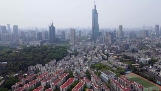 4k 航拍南京城市风貌特写