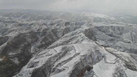 冬天黄土高原雪山积雪视频素材模板下载