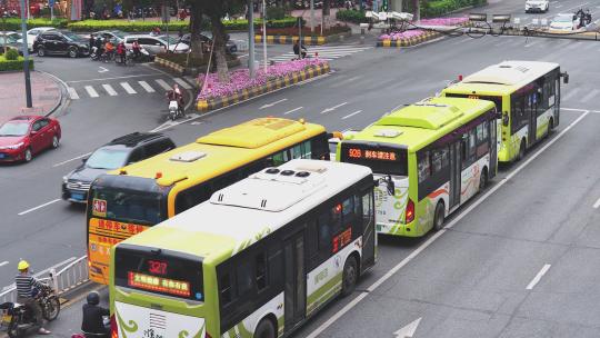 城市交通公交车视频素材模板下载