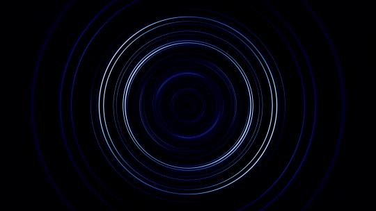 蓝色环抽象粒子光波 4K循环背景
