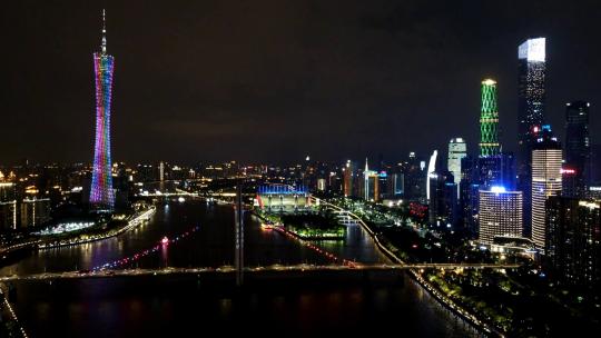 延时摄影广州珠江夜景