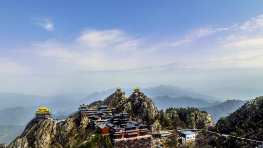 4K延时航拍洛阳老君山金顶美景