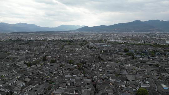 世界著名旅游景区丽江古城古建筑房屋航拍