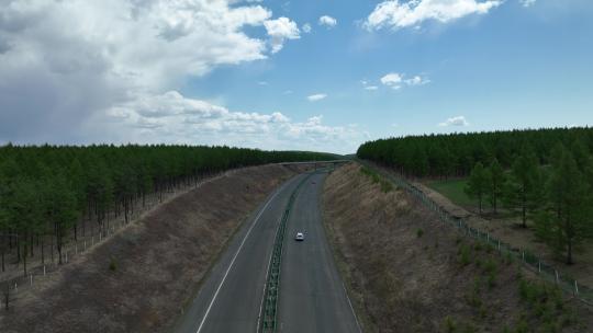 大兴安岭林区高速公路视频素材