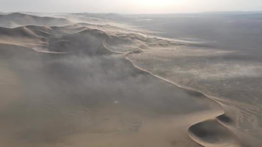 4k航拍沙流层沙漠风沙