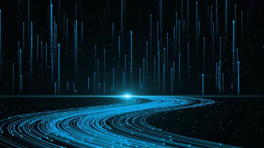 蓝色粒子光线河流背景AE模板